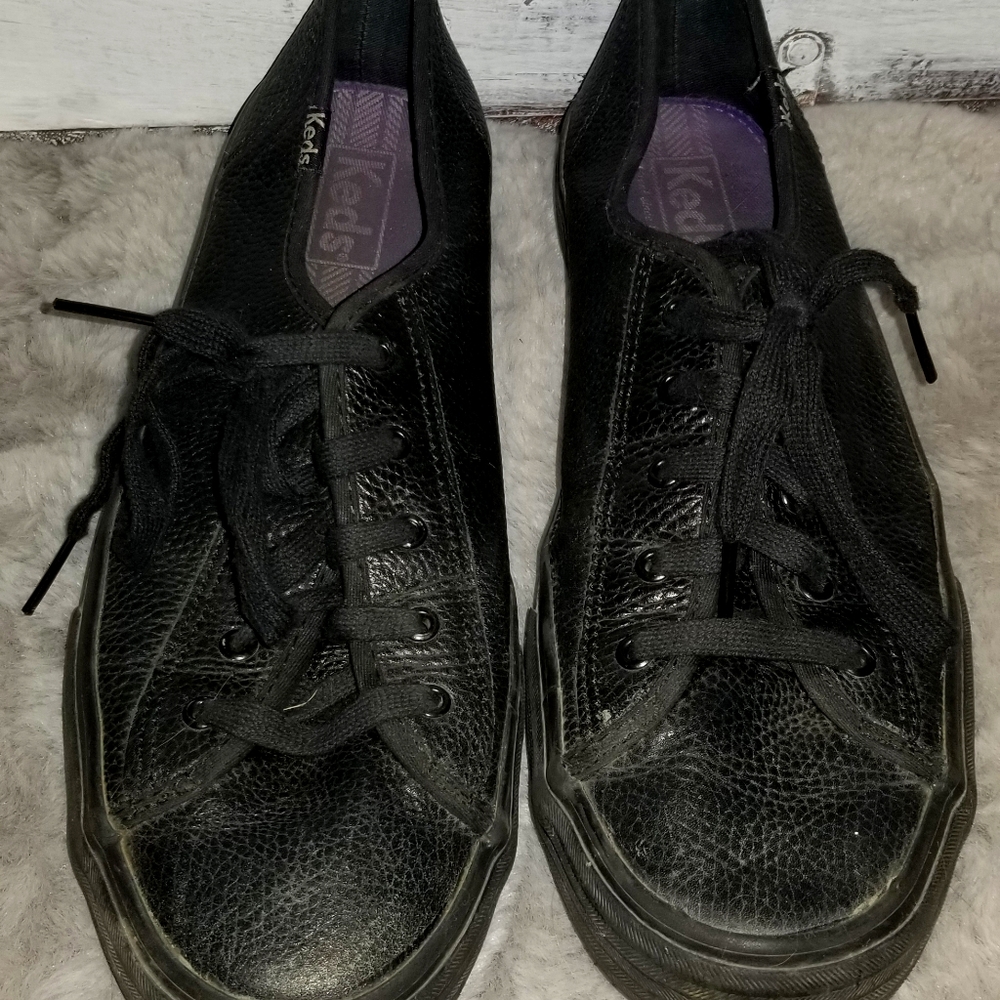 Black Leather Keds
